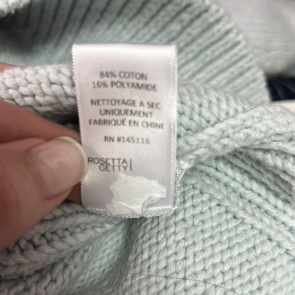 Rosetta Getty Cotton Blend Sky Blue High Low Sweater XS/S NWT - Picture 14 of 14